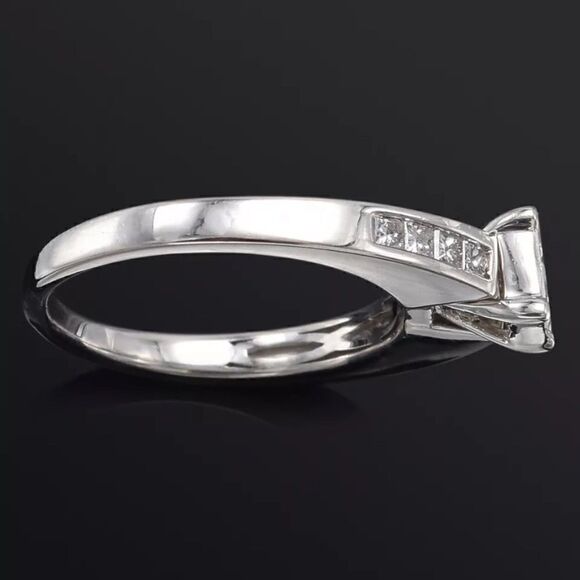 14K WG 1.00 Carat Square Cut Diamond Engagement Ring w/ $3,500 Appraisal - Picture 5 of 11